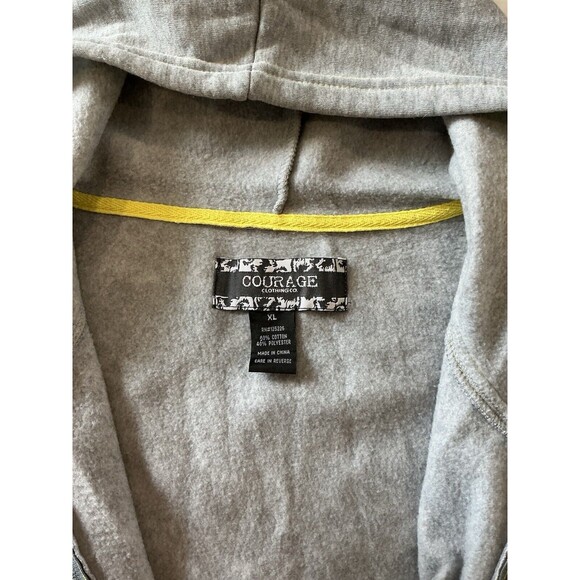 Courage Clothing Co. Womens Gray with Yellow  Trim Hooded Vest Size XL - Picture 6 of 6